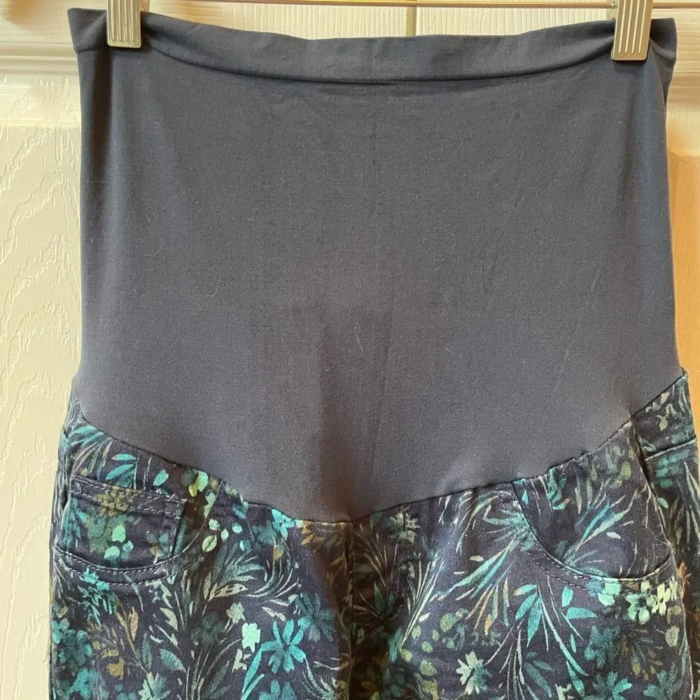 Motherhood Maternity Printed Denim Pants Size M EUC